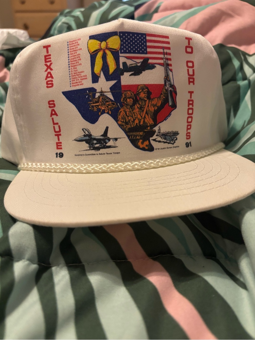 Kids' Patriotic Texas Salute Cap - White